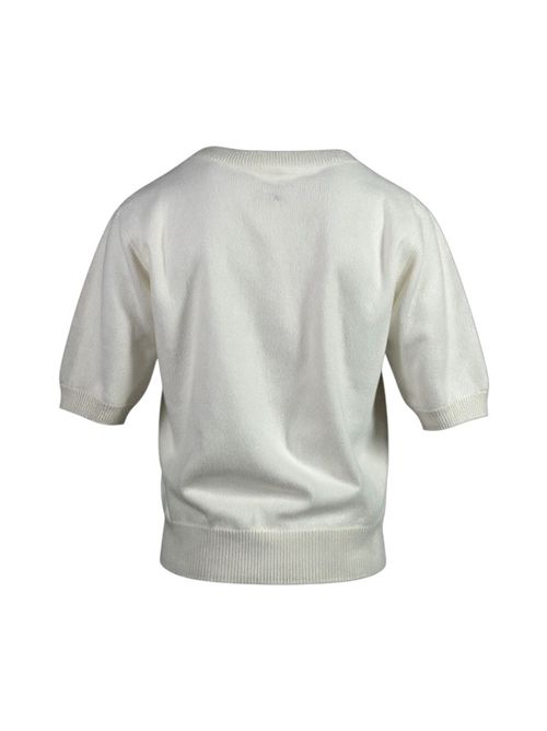 t-shirt donna in cachemire latte Solo casmir | CS106LATTE
